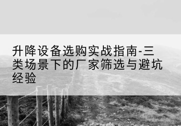 岱岳移动式升降机厂家推荐-升降设备选购实战指南-三类场景下的厂家筛选与避坑经验