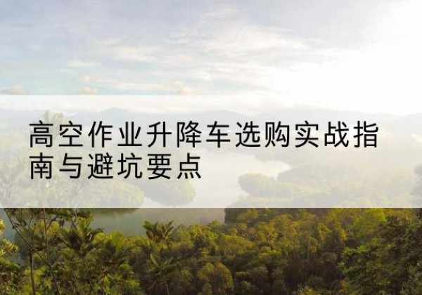 岱岳升降车怎么选-高空作业升降车选购实战指南与避坑要点