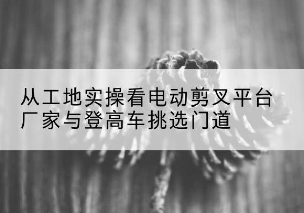 岱岳电动剪叉升降平台厂家-从工地实操看电动剪叉平台厂家与登高车挑选门道